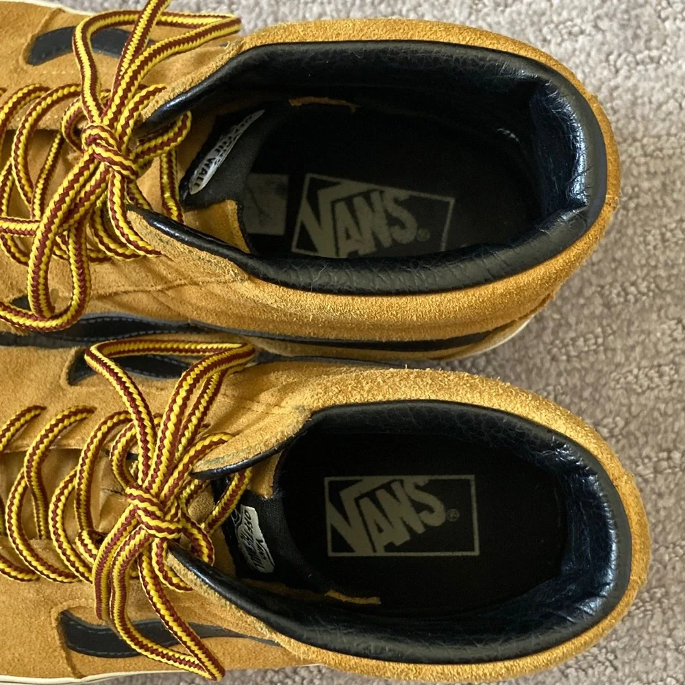 VANS tan suede high-top sneakers, M 9.5/ W 11.